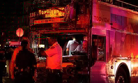 Bus collision in New York (Reuters)