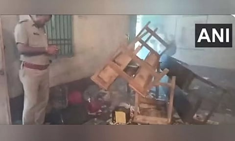 Visuals of a polling booth in Coochbehar (ANI)