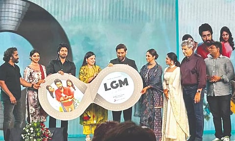 The team of LGM during the trailer and audio launch ceremony