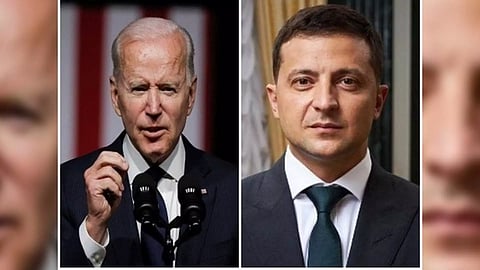 US President Joe Biden and his Ukrainian counterpart Volodymyr Zelenskyy (Photo: ANI)