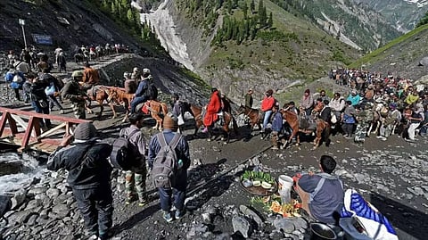 Devotees at the Amarnath Yatra
