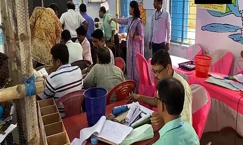 Visuals from a counting centre in Birbhum, West Bengal. (ANI)