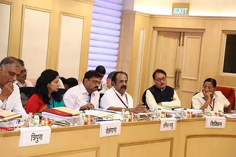 50th GST Council meeting held at Vigyan Bhawan in New Delhi (Image credits: Twitter/ @TThenarasu)