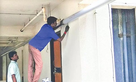 Several apartment buildings in the area have linked the terrace to underground sump through pipelines and valves