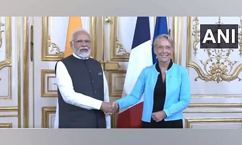  Prime Minister Narendra Modi; French Prime Minister Elisabeth Borne