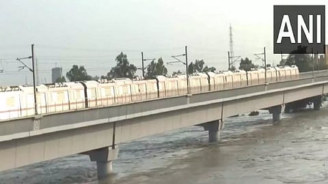 Delhi Metro crossing Yamuna river (Photo/ANI)