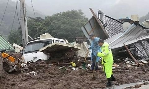 Rainfall in South Korea. IANS
