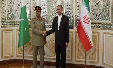 Pakistan COAS Gen. Seyed Asim Munir and Iran Foreign Affairs Minister H.Amirabdollahian