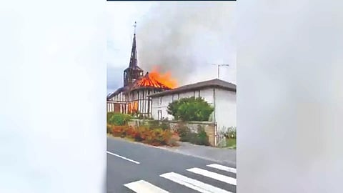 Video features a church set ablaze