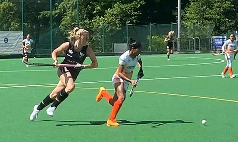Indian women’s hockey team in action against Germany