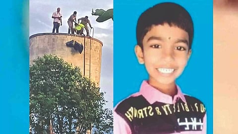 (L-R) Overhead tank; The body of Mathiarasu 