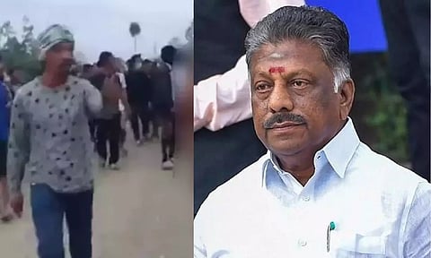 Screengrab from the viral video (left); O Panneerselvam (right)