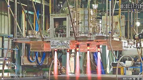 Gaganyaan Service Module Propulsion System during testing