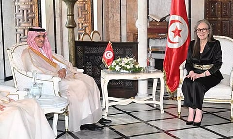 Tunisian Prime Minister Najla Bouden Romdhane met with the visiting Saudi Arabian Finance Minister 
