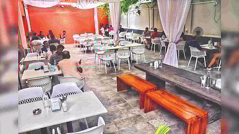 Outdoor seating at Bask By Coffee?