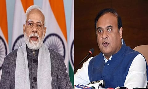 Prime Minister Narendra Modi and Assam Chief Minister Himanta Biswa Sarma