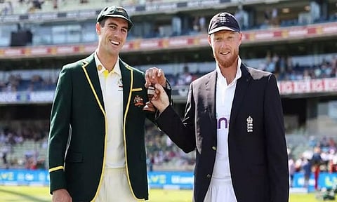 Australia captain Pat Cummins and England skipper Ben Stokes (Twitter) 