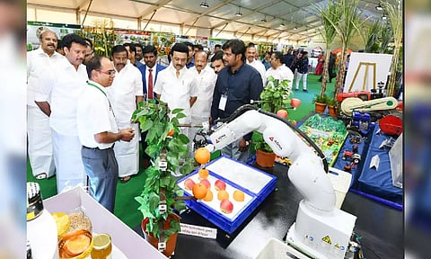 Chief Minister MK Stalin at the agri fair, Velaan Sangamam 2023, in Tiruchy