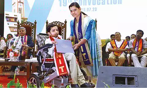 G. Aghila, Director of NIT-T, presenting degree to N Mohammad Afzal, Department of Production Engineering on Friday