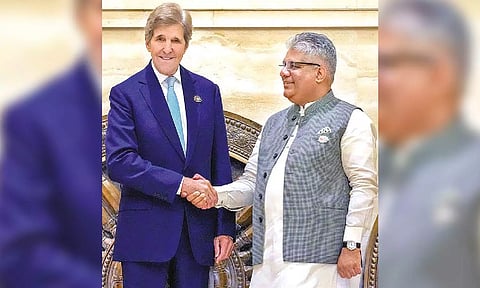 Minister Bhupender Yadav and US Special Presidential Envoy John Kerry