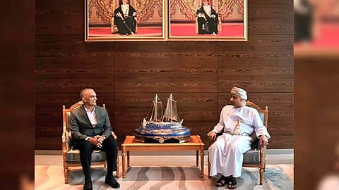 Chief of Naval Staff Admiral R Hari Kumar in Muscat (Image Credit: Twitter/@indiannavy)