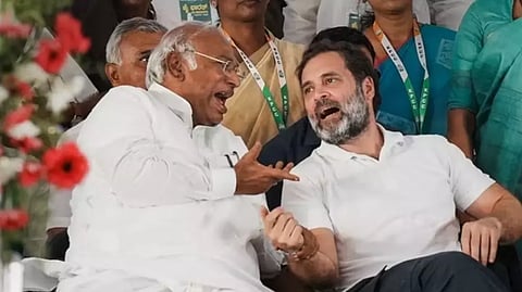 Mallikarjun Kharge and Rahul Gandhi