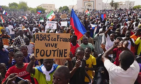 Protests in Niger. AP