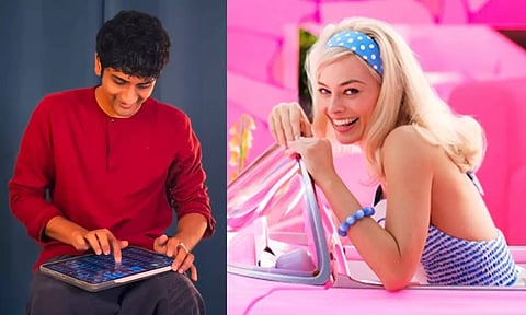 Musician-Mahesh Raghvan performing the remix version of Barbie song; Margot Robbie in 'Barbie' (Instagram)