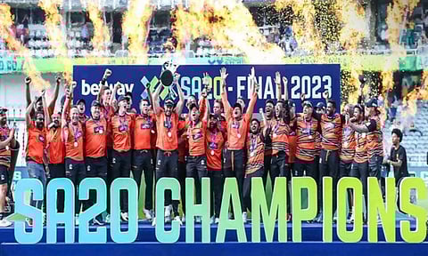 Sunrisers Eastern Cape with SA20 Trophy (ANI)