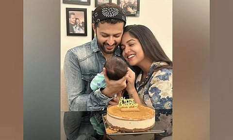 Ishita Dutta, Vatsal Sheth and their son (ANI)