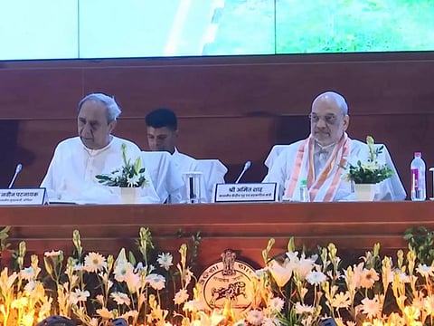 Union Home minister Amit Shah with Odisha CM Naveen Patnaik (Photo: ANI)