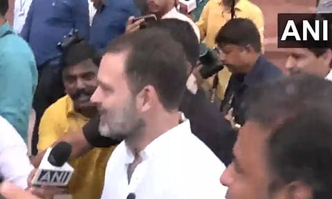 Rahul Gandhi coming back to parliament. Twitter screengrab - @ANI