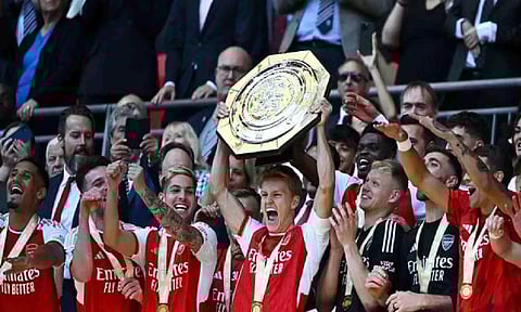Arsenal team with FA Community Shield (ANI)