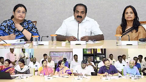 Siva V Meyyanathan meets coir manufacturing associations on Tuesday (Twitter)