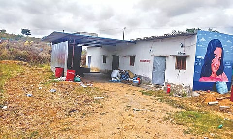 The cracker godown in Krishnagiri where the blast happened on Tuesday.