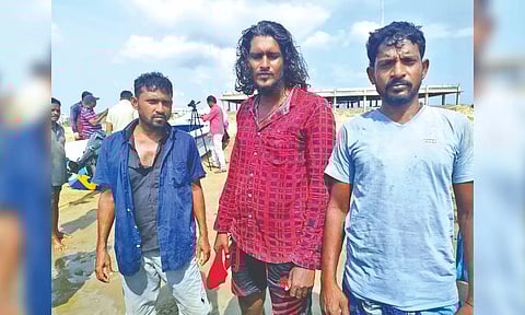 The rescued Sri Lankan fishermen at Vedaranyam