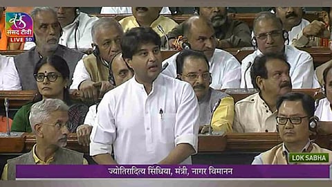 Union Minister Jyotiraditya Scindia (Photo/Sansad TV)