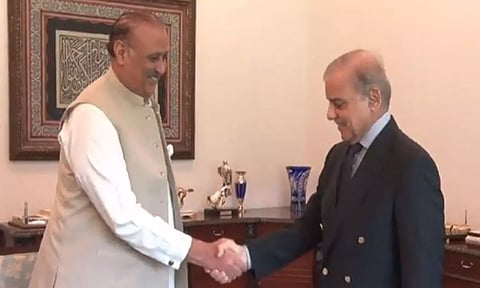 PM Shehbaz meets Leader of Opposition Raja Riaz ( Image: ANI)