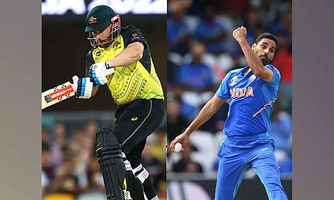 Aaron Finch and Bhuvneshwar Kumar