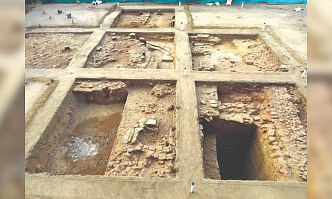 The excavation pit at Porpanaikottai site.