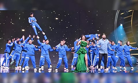 Actress Shilpa Shetty and Rapper Badshah in India's Got Talent Session