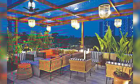 Beautiful terrace view of the cafe.