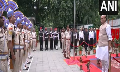 Rajnath Singh hoist national flag at his residence (ANI)