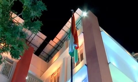 National flag hoisted in a school in Madurai. (ANI)