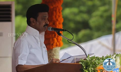 TN CM M K Stalin delivering his Independence Day address at Fort St George, Chennai. (Hemanathan M)