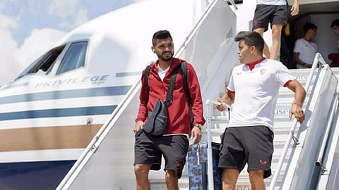 Sevilla's veteran midfielder Fernando Reges (Photo: IANS)