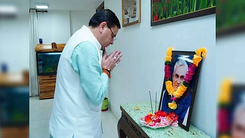 Uttarakhand CM Pushkar Singh Dhami pays tribute to former PM Atal Bihari Vajpayee (Image/ANI)