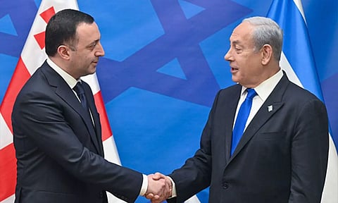 Georgia Prime Minister Irakli Gribashvili, Israel Prime Minister Benjamin 