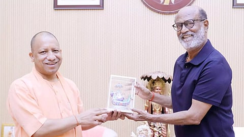 Superstar Rajinikanth and Uttar Pradesh Chief Minister Yogi Adityanath (IANS)