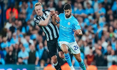 Man City and Newcastle in action